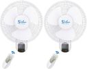 Simple Deluxe 2 Pack-16 Inch Digital Wall Mount Fan with Remote Control 3 Oscillating Modes, 3 Speed, 72 Inches Power Cord, White, 2 Exhaust