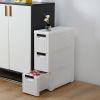 Free shipping 3-Tire Rolling Cart Organizer Unit with Wheels Narrow Slim Container Storage Cabinet for Bathroom Bedroom YJ