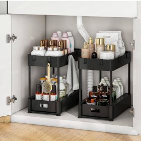 2 sets  Under Sink Organizers and Storage Bathroom Organizer Under Sink, Pull Out Cabinet Organizer for Kitchen Bathroom Sink Storage, Pack of 2-layer