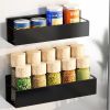 4 Pack Magnetic Spice Storage Rack Organizer for Refrigerator and Oven, Black Fridge Organizers and Storage,Magnetic Fridge Shelf Seasoning Rack,Perfe