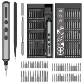 Mini electric screwdriver.Electric Screwdriver 68 in 1 Precision Screwdriver Set, Rechargeable Cordless Electric Screwdriver Tool Kit with LED Lights