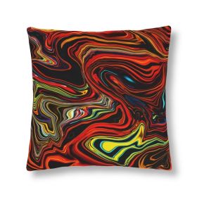 Indoor Or Outdoor Throw Pillow, Multicolor Marble Print