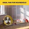 Simple Deluxe 20 Inch Heavy Duty Metal Industrial Drum Fan, 3 Speed Floor Fan for Warehouse, Workshop, Factory and Basement - High Velocity, Yellow