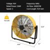 Simple Deluxe 20 Inch Heavy Duty Metal Industrial Drum Fan, 3 Speed Floor Fan for Warehouse, Workshop, Factory and Basement - High Velocity, Yellow