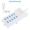 10 Ports USB Charging Station Hub 50W USB Wall Charger Fast Charging Power Adapter for Phone Tablet