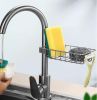 Drain Rack Storage Holder Shelf Kitchen Sink Faucet Sponge Soap Cloth Rack Mount