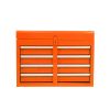 Detachable 5 Drawer Tool Chest with Bottom Cabinet and One Adjustable Shelf--Orange