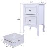 2pcs Country Style Two-Tier Night Tables Large Size White  YJ