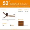 52 Inch Indoor Flush Mount Ceiling Fan with LED Light and Remote Control