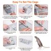 Dual Door Rat Trap Cage Humane Live Rodent Dense Mesh Trap Cage Zinc Electroplating Mice Mouse Control Bait Catch with 2 Detachable U Shaped Rod