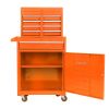 Detachable 5 Drawer Tool Chest with Bottom Cabinet and One Adjustable Shelf--Orange