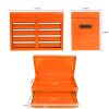 Detachable 5 Drawer Tool Chest with Bottom Cabinet and One Adjustable Shelf--Orange