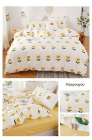 Korean Style Pure Cotton Bedding Set Of Four Pieces (Option: Xiaoyouyou-1.8m Fitted Sheet Style)