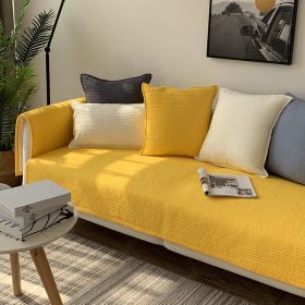 Sofa Cushion Cover Cotton Fabric Non-slip Cushion (Option: ELEGANTLY PURE Yellow-70x70)