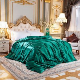 Summer Bare Sleeping Ice Silk Quilt Cover Summer (Option: Emerald Green-Four Pieces 150x200cm)