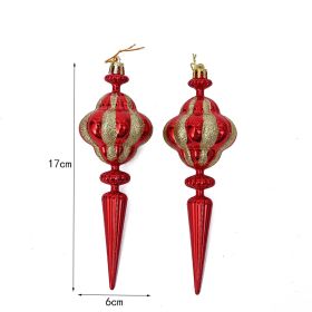 Christmas Decoration Plastic Christmas Stockings Crutch Pendant (Option: Red Palace Conepair)