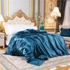 Summer Bare Sleeping Ice Silk Quilt Cover Summer (Option: Paris Blue-Four Pieces 150x200cm)