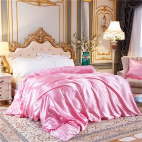 Summer Bare Sleeping Ice Silk Quilt Cover Summer (Option: Pink-Four Pieces 150x200cm)