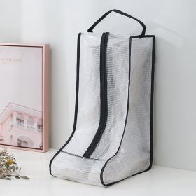 1pc Transparent Waterproof Boot Storage Bag; Boots Storage & Protector Bag; Portable Shoe Dust Bags; Household Organizer; Shoes Packing Organizers For (Color: Black, size: L-ZK01)