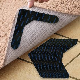 4/8pcs High Quality Non-slip Anti-drill Carpet Stickers Suitable For Living Room Dining Room Bathroom Rugs; Prevent Rugs From Moving And Rolling Edges (Quantity: 8pcs)