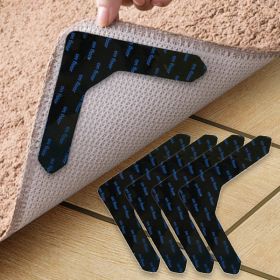 4/8pcs High Quality Non-slip Anti-drill Carpet Stickers Suitable For Living Room Dining Room Bathroom Rugs; Prevent Rugs From Moving And Rolling Edges (Quantity: 4 Pcs)