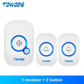 Home Wireless Doorbell 433Mhz Welcome Friend Smart Doorbell 150Meters Long Distance 32 Songs 4 Level Volumes Door Chimes (Plug Type: US plug, Color: White Color Kit 2)