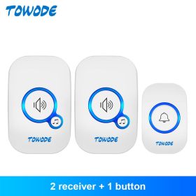 Home Wireless Doorbell 433Mhz Welcome Friend Smart Doorbell 150Meters Long Distance 32 Songs 4 Level Volumes Door Chimes (Plug Type: US plug, Color: White Color Kit 3)