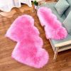 1pc Soft and Fluffy Heart Shaped Faux Sheepskin Rug for Girls Bedroom and Home Decor