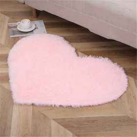 1pc, Plush Heart Shape Rug for Valentine's Day, Wedding Anniversary, and Home Decor - Soft PV Velvet Carpet for Living Room, Bedroom, and Bathroom (Color: Pink, size: 27.56*31.5inch)