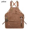 Durable Work Apron with Tool Pockets Heavy Duty Unisex Canvas Adjustable Cross-Back Straps Apron For Carpenter Painting Home BBQ