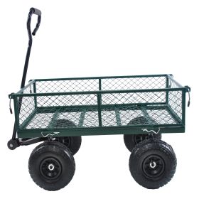 Wagon Cart Garden cart trucks make it easier to transport firewood (Color: Green)