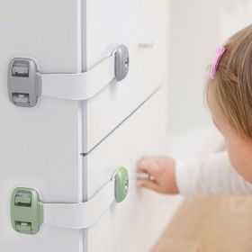 Home Baby Safety Protection Lock Anti-Clip Hand Door Closet Cabinet Locks Fo Fridge Cabinet Drawer Box Safe Lock For Kids No Tools Or Drilling Child S (Num: 2Pcs, Color: Green)