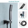 12-Inch 3-Spray Shower System With Square Wall Mounted Adjustable Shower Head And Handheld Shower With Hose