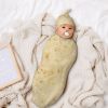 Newborn Baby Burrito Swaddle Blanket with Hat Adorable Gift for Boys and Girls