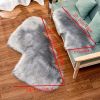 1pc Soft and Fluffy Heart Shaped Faux Sheepskin Rug for Girls Bedroom and Home Decor