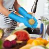 1 Pair Magic Silicone Brush Dishwashing Gloves Cleaning Sponge Pet Scrubber Heat Resistant Wash Gloves