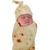 Newborn Baby Burrito Swaddle Blanket with Hat Adorable Gift for Boys and Girls