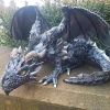 Outdoor Garden Big Squatting Dragon Sculpture Dragon Guardian Statue Garden Dragon Sculpture Statue Decoration Gothic Dragon