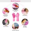 1 Pair Magic Silicone Brush Dishwashing Gloves Cleaning Sponge Pet Scrubber Heat Resistant Wash Gloves