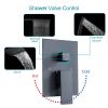 12-Inch 3-Spray Shower System With Square Wall Mounted Adjustable Shower Head And Handheld Shower With Hose