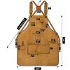 Durable Work Apron with Tool Pockets Heavy Duty Unisex Canvas Adjustable Cross-Back Straps Apron For Carpenter Painting Home BBQ